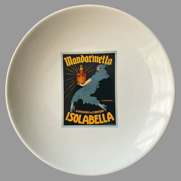 Pottery Barn Vintage Poster Plates Set of 4 8” Dessert Luncheon Cocktail Barware - Picture 8 of 9